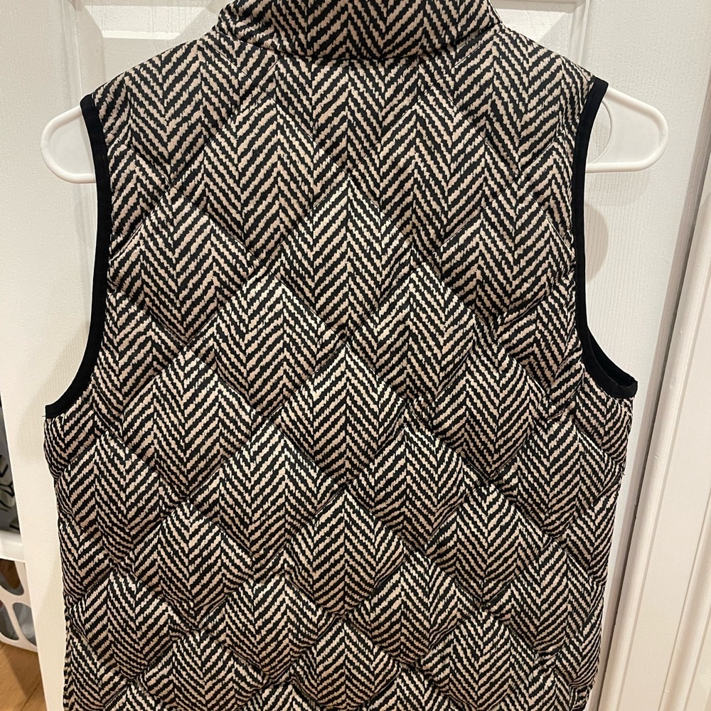 J. Crew Black and Cream Chevron Vest - Picture 2 of 3